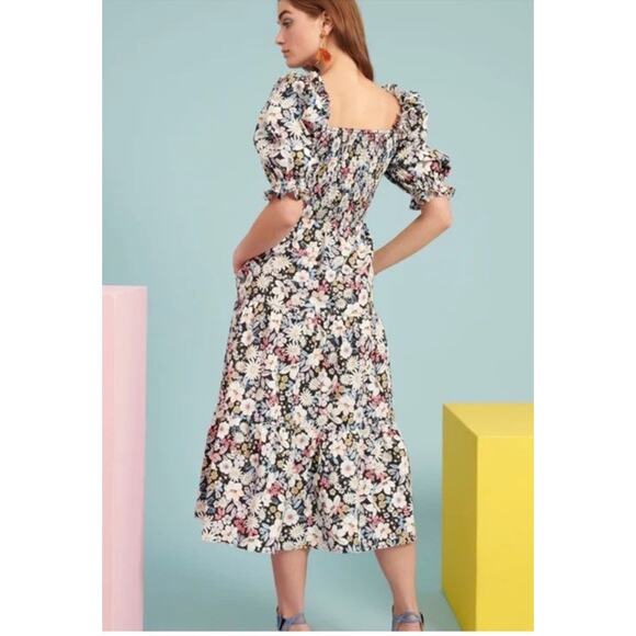Rachel‎ Parcell Tiered retro floral midi dresssize Large - Picture 2 of 10